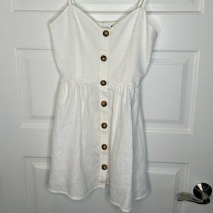 Reformation Velma White Linen Button Down Dress Size 6